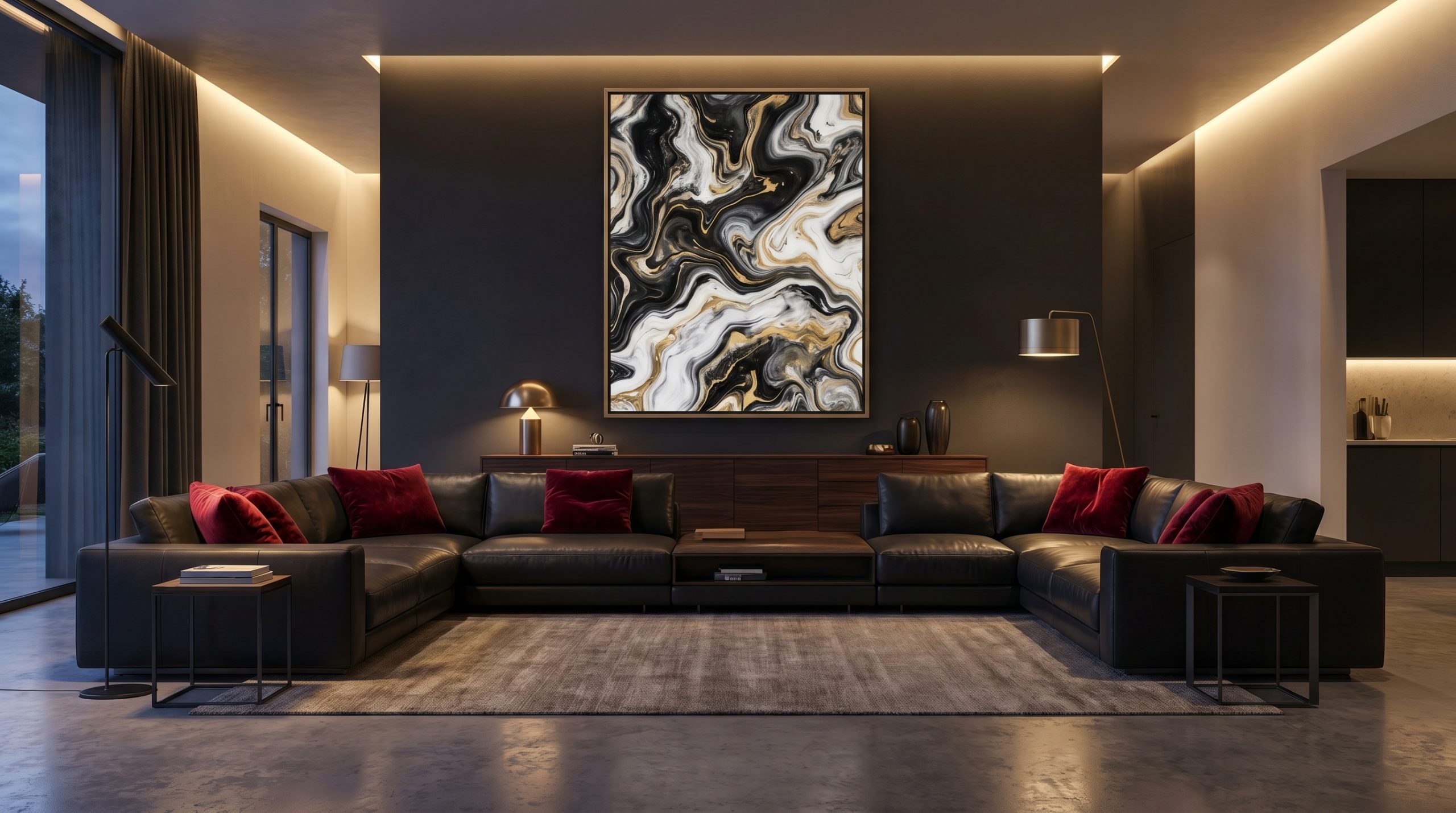 A luxurious modern living room