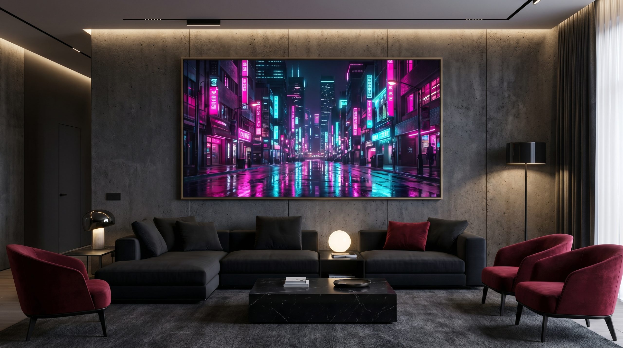 A luxury modern penthouse living