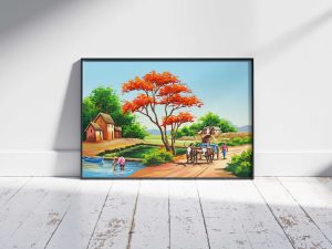 "Flamboyant Rural Splendour" – Premium Heritage Landscape Wall Art Digital Download