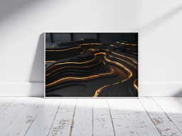 Luxury Golden Topography Abstract Wall Art | Dark Premium Digital Download Poster