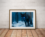 Mystic Winter Wolf Glow – Premium Digital Wall Art Download