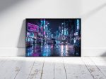 Neo-Tokyo Rain: Premium Cyberpunk Digital Wall Art Printable
