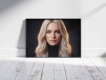 "Emeraude Royale" – Luxury Fine Art Digital Portrait | Minimalist Platinum Blonde & Emerald Green Eyes Printable Wall Art