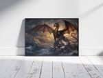 "The Thunder Sovereign" – Mythical Golden Dragon Premium Digital Wall Art