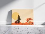 Golden Solitude – Mid-Century Minimalist Desert Landscape Wall Art | Premium Digital Download