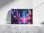 "Neo-Tokyo Lumina" Cyberpunk Cityscape Canvas – Premium Printable Wall Art