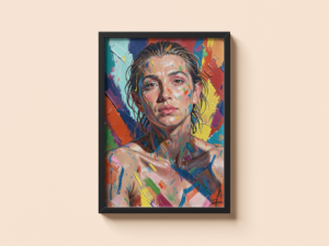 "Vibrant Muse" - Luxury Impressionist Portrait | High-Resolution Digital Wall Art