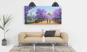 "Royal Jacaranda Avenue & Flower Market" – Luxury Printable Wall Art / Fine Art Digital Download