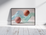 Serenity in Motion | Pastel Abstract Fluid Glass & Terracotta Spheres Wall Art (Digital Download)