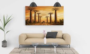 "The Avenue of Baobabs at Dusk" – Luxury Fine Art Digital Print | Majestic African Sunset Printable Wall Art