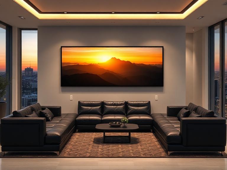 illustrative image prompt a luxury modern living room