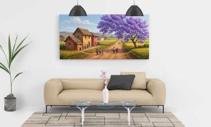 "Pastoral Landscape Jacaranda Blossom" – Premium Printable Wall Art | Luxury Fine Art Digital Download
