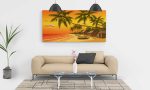 "Serene Tropical Sunset Beach" – Luxury Fine Art Digital Download | Red & Gold Paradise Printable Wall Art